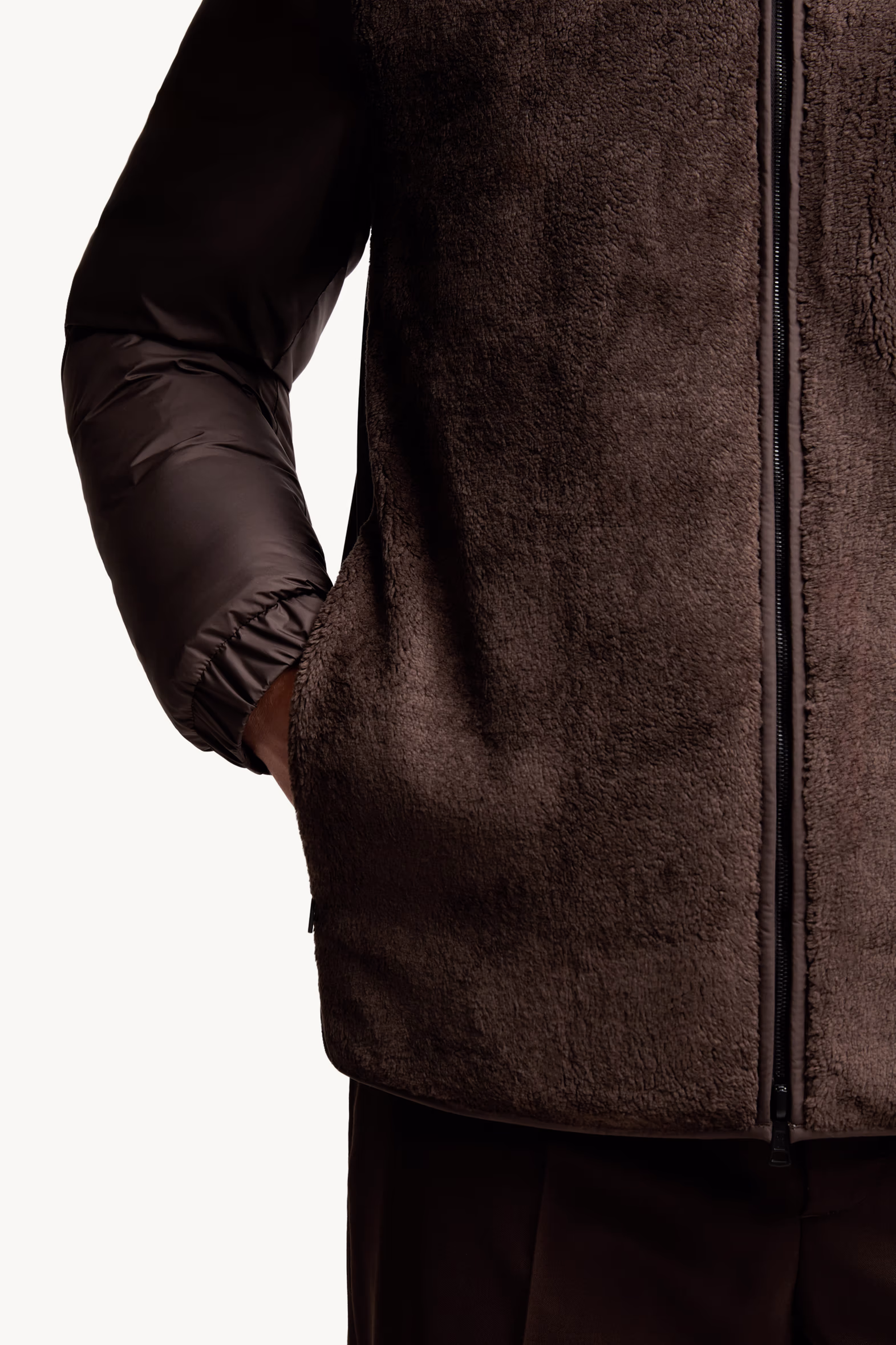 Livra Reversible Teddy Short Down Jacket Men Brown Moncler 9
